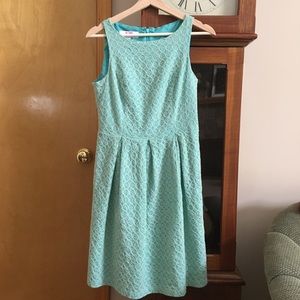 Teal and Cream A-line Dress